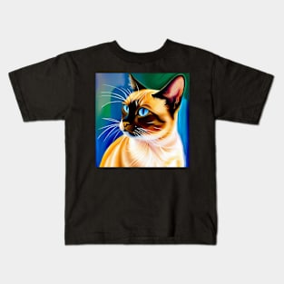 Siamese Cat Portrait Kids T-Shirt